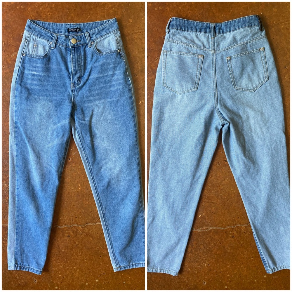 Nasty Gal Two Tone Jeans, Size 2, High Rise 2 Tone